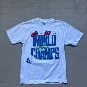 Vintage 1986-87 Dallas Sidekicks MISL World Champions T-Shirt